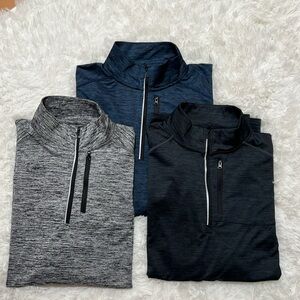Set of 3 dri fit quarter zip pullover